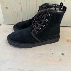 UGG HARKLEY SUEDE ESPRESSO LACE UP BOOTS MENS US 14 nib